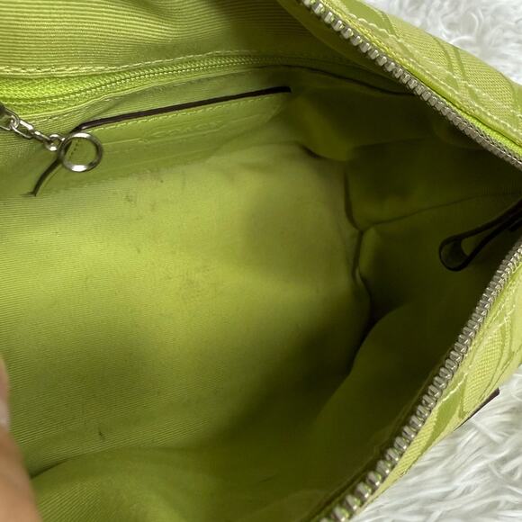 y2k Coach 2006 Vintage F06044 Lime Green Jacquard Shoulder Bag - Picture 10 of 12